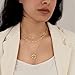 Layered Necklaces for Women,14k Gold Plated Dainty Stackable Choker Necklaces for Women,Trendy Layering Circle Paperclip Chain Pendant Jewelry Set Gifts