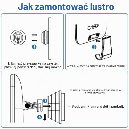 Zaxiva Podgrzewane lustro prysznicowe Fogless do golenia,lusterko prysznicowe ze światłem, LED do golenia,możliwość ponownego ładowania,przeciwmgielne lusterko prysznicowe