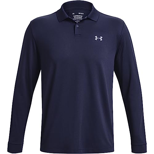 Under Armour Mens Perf Long Sleeve Polo Shirt Midnight Navy L