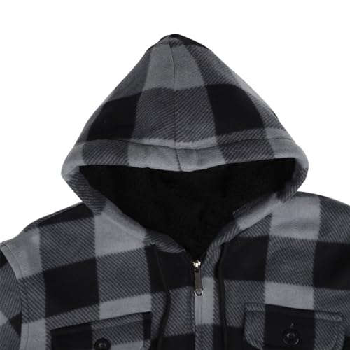 LeeHanTon Hoodies for Men Winter Warm Heavyweight Sherpa Lined Fleece Zip Up Hoody Jacket 5