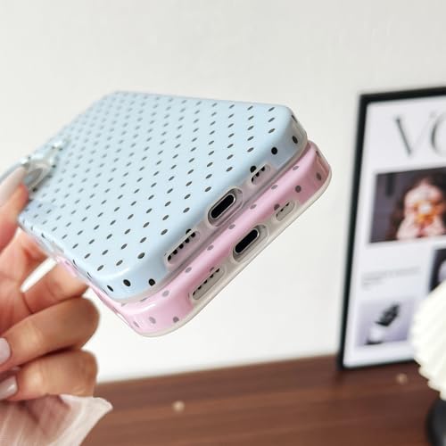 Yeddabox for iPhone 16 Case Cute Polka Dot Phone Case Soft TPU Slim Shockproof Phone Cover for Women Girls, Blue by Yeddabox - Used condition - Image 5
