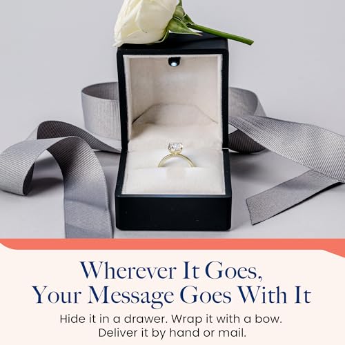 VOICEGIFT Ringbox mit Sprachrekorder – nimmt mehrere Nachrichten bis zu 60 Sekunden auf – Ringbox mit Licht für besondere Anlässe (schwarz)