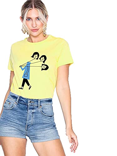 VLAM Funny 3 face Illusion Girls Printed Tshirt for Women | Funky Stylish Womens Tshirt