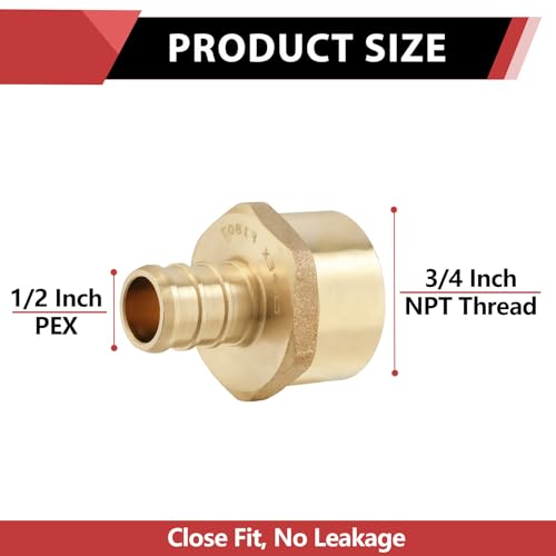 10 Pieces EFIELD Barb Crimp Pex 1/2" x 3/4" Female NPT Thread Adapter by EFIELD - Used condition - Image 2
