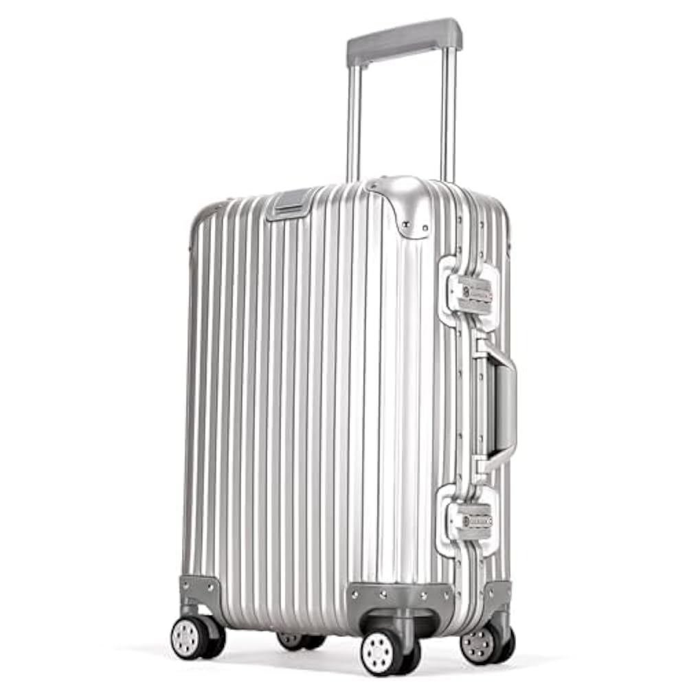 アルミニウム製／大型 (100L越え)キャリーケース／シルバー ／X Lサイズ Amazon | [Airmood] スーツケース オールアルミ合金 キャリー