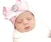Infanteenie Beenie "Her First Bling Bow" Pink & White Newborn Hospital Hat w/ Bow