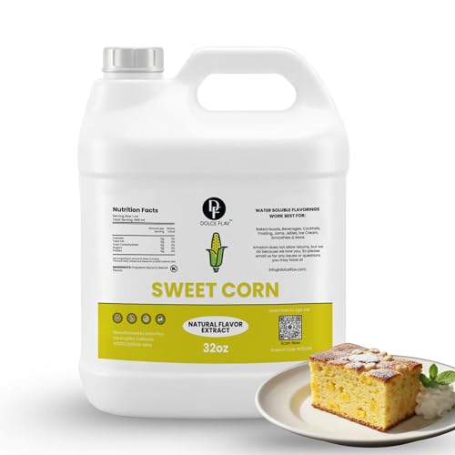 Image of Dolce Flav Sweet Corn Flavoring 32 oz - Bulk Corn Extract for Ice Cream Shops, Snack Manufacturing & Foodservice