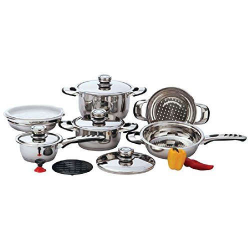 Generic 12pc 9-Ply Heavy Gauge Stainless Steel Waterless Cookware Set Pots Pans
