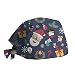 Cappellino Visiera Rosso Protezione Natale Stand-Ear Regolabile Cappello da Infermiera per Il Tempo Libero Yashmak Donna 4PC Berretto da Baseball con Stampa