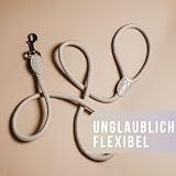 ne&no Tauleine 1.7m (leicht dehnbar) für mittelgroße bis ganz große Hunde I Trainingsleine I Hundeleine robust I Führleine rund, geflochten I Seil Leine Hund I Cityleine I Dog Leash Taupe, 170 cm