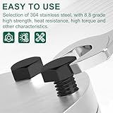 Drenky Nuts and Bolts Assortment, 10 Pcs M10 Black Bolts and Nuts Set 304 Stainless Steel Hex Bolt and Lock Nut M10 x 40mm Machine Screws and Nut for Machinery, Furniture, 3D Printing - Image 5