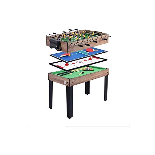YAMMY Mesa de Juego combinada 4 en 1 multifunción, Mesa de Billar Estable, futbolín, Mesa de Tenis de Mesa (Juego de fútbol)