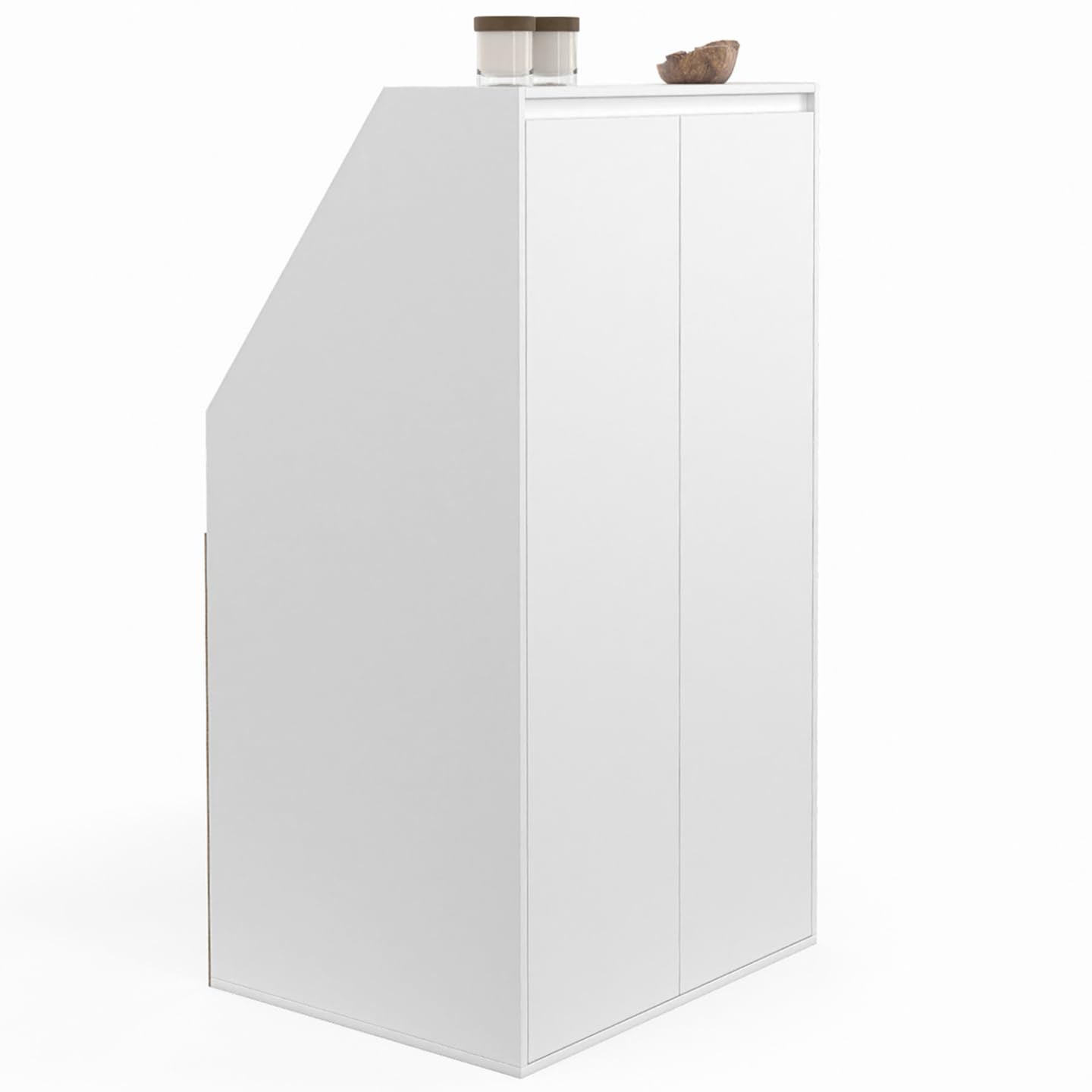 IDMarket - Armoire sous Pente 2 Portes TOMI 60 x 50 x 110/​70 cm Blanc