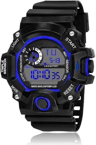 Image of SELLORIA Silicone Digital Watch Shockproof Multi-Functional Automatic Black Color Strap Waterproof Digital Sports Watch for Men Pack of 1, Water Resistance