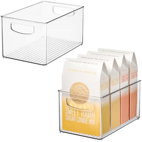 iDesign Stackable Clear Plastic Bin - Kitchen Organizers and Stor...