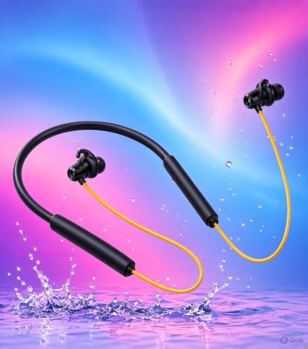 Image of Casora Wireless Neckband Bluetooth Headphones with Built-in Mic, 60H Playtime, IPX5 Water & Sweat Resistant, Bluetooth 5.3, Magnetic Earbuds, Lightweight Neckband Earphones for Sports & Workouts