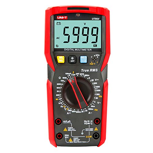 Image of UNI-T Digital Multi Meter UT89X 6000 Counts True RMS Sine Wave Measurement Live Wire Test AC DC Voltage Current Ohm Capacitance Frequency Temperature Probe Diode Continuity Dual Range NCV hFE