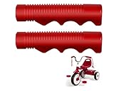 1 paire de poignées de guidon de vélo rouges de 1,9 cm – Poignées antidérapantes pour tricycle pour enfants, parfait pour radio, flyer, tricycle.