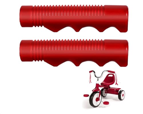 1 Pair Red 3/4 Inch Bike Handlebar Grips - Antislip Bicycle Handlebars Grips, Kids Tricycle Handlebar Grips Perfect Radio Flyer Tricycle Parts.