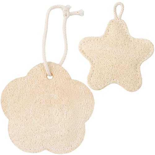 2Pcs Travel Loofah Exfoliating Body Scrubber Portable Shower Loofah Sponge Quick-Drying Natural Egyptian Loofah Pad Rich Foam Bath Loofah Sponge Mini Loofahs Travel Size Shower Luffa for Men Women