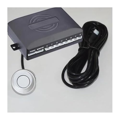 Macchina Sensori Di Parcheggio Kit Sensore Parcheggio Parktronic Radar Retromarcia Posteriore Per Auto Display Retroilluminato 8 Luci Rilevatore Monitoraggio 12 V(Argento)