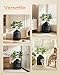 Feandrea Plant Cat Litter Box Enclosure with Artificial Plant, Enclosed Hidden Litter Box Furniture with Door, Carbon Filter, Odor Control, Pebbles, Scoop, Brush, Ink Black UPPT006B101