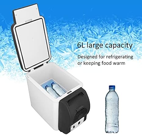 Mini Fridge, 6L 37W Cooler & Warmer Portable Compact Refrigerator for Food, Drinks, Cosmetic, 12V Travel Car Refrigerator, Small Personal Freezer, Low Noise