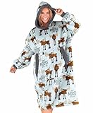 LazyOne Oversized Blanket Hoodie, Comfortable Sleepwear, Oversized Hoodies for Women and Men, One Size Fits All Wearable Blankets (Don't Moose)