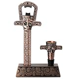 Weinöffner Korkenzieher Weinflaschenöffner Ah So Zwei Zinken Weinkorkenentferner mit Flaschenöffner (Rot Antik)