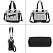 Women Fashion Rivet Handbag Purse Luminous Canvas Punk Tote with Shoulder Strap Crossbody Bag Large Capacity Black (Striped-Luminous)