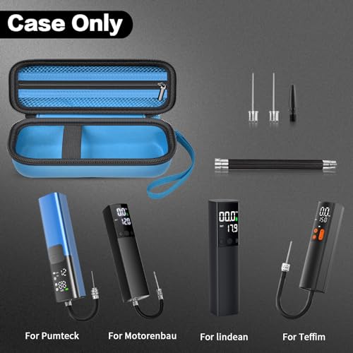 Case Compatible with Pumteck Electric Ball Pump,Smart Air Pump Portable Ball Inflation Storage Bag for GPUTEK/for Teffim/for Motorenbau, Pump Holder for Basketball Accessories - Blue (Box Only) - Thumbnail 2