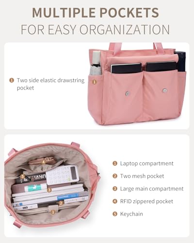 Image of ECOHUB Tote Bag for Women Work Tote Bag with Laptop Compartments Lightweight Shoulder Bag Handbag for Travel College Teacher