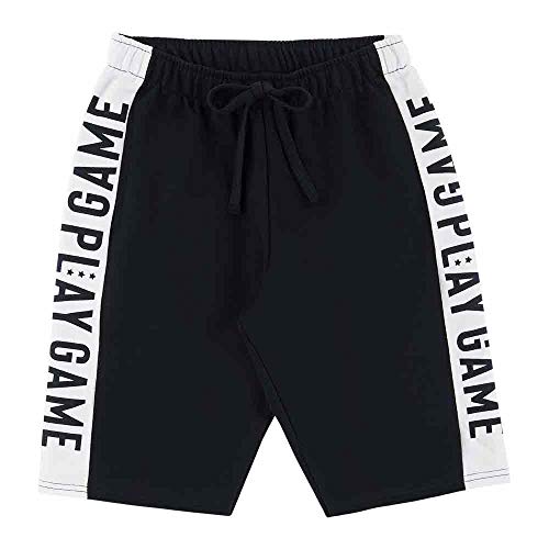 Bermuda Preto Juvenil Menino Moletom 39462-51 Bermuda Preto Juvenil Menino Moletom Ref:39462-51-12