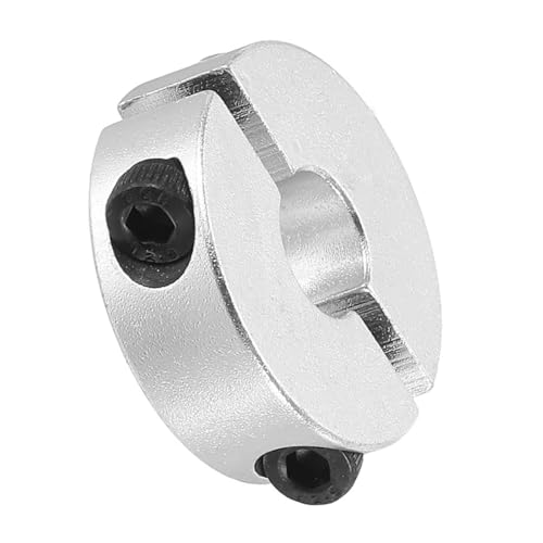 Ausi 4 Stück 10 mm Bohrung Doppelter geteilter Wellenkragen Aluminiumlegierung 30 mm Außendurchmesser 10 mm Dicke Silber Verriegelungskragen
