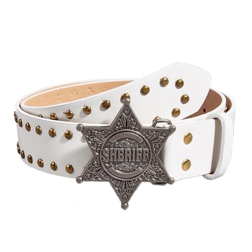 Yalice Women Western Belt Men Country Leather Belts with Star Buckle Cowboys Cowgirls Belt for Jeans Pants Y2K