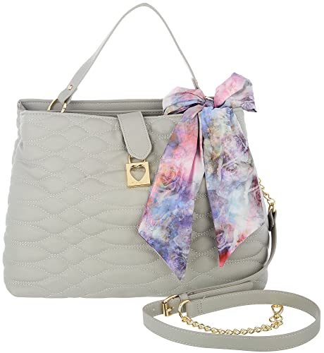 Betsey Johnson Aspen Quilted Large Satchel Grey One Size