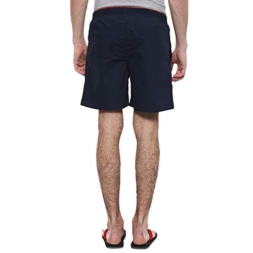 Image of U.S. POLO ASSN. Cotton Mens 2 Pocket Solid Boxers (Navy Medium)