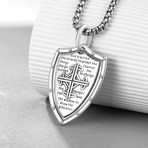 Serenity Prayer Cross Necklace 925 Sterling Silver Cross Necklace Serenity Prayer Jewelry Gifts for Men Women2