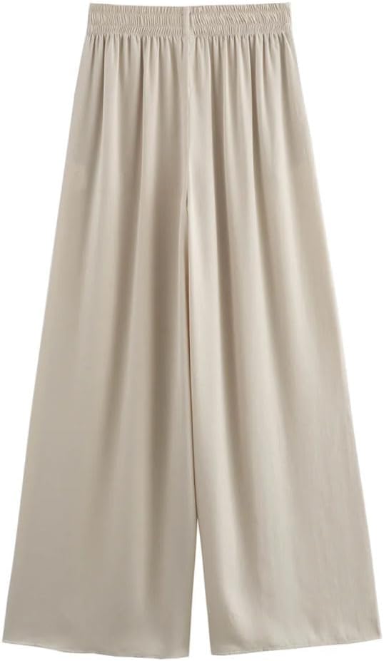 Women's Loose Elastic High Waist Wide Leg Casual Pants