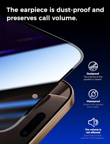 MAGIC JOHN 2 Pack for iPhone 16 Pro [6.3 inch] Privacy Tempered Glass Screen Protector, Auto Dust-Elimination, Bubble Free, Easy Installation, 16Pro 6.3\'\' - Thumbnail 6