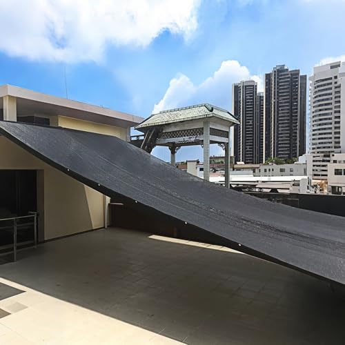 Image of winemana Black Shade Cloth 30x30 FT- 50% Sun Shade Mesh Tarp for Greenhouse, Garden, Patio, Dog Kennel, Chicken Coop, and Outdoor Protection, Plants Cover Shade Netting with 2 Reinforced Grommets