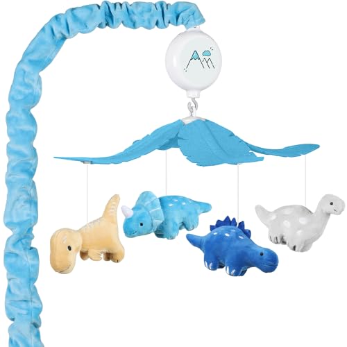 Image of CLYMENE Dinosaur Baby Musical Crib Mobile for Baby Boys and Girls | 12 Lullabies, Dino Mobile for Crib, Dinosaur Nursery Decor