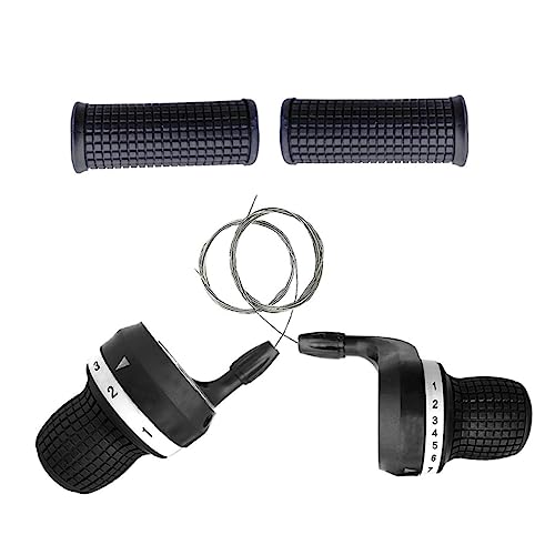 XJKLBYQ Bicycle Twist Grip Shifter Handle Bike Brake Lever Cycling Derailleur Transmission 1Pair 3x7 Speed Shifters