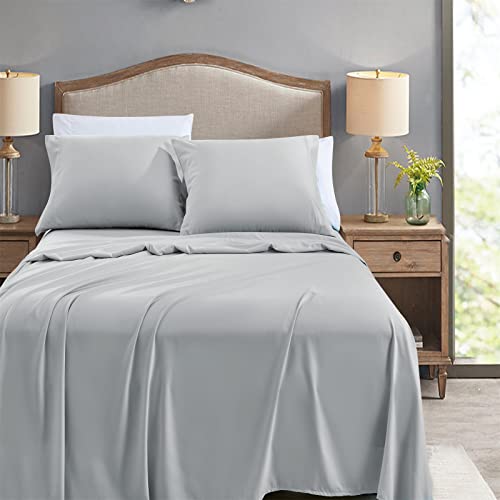 Draps plats pour salons et hotels lot de 6 microfibre lit double