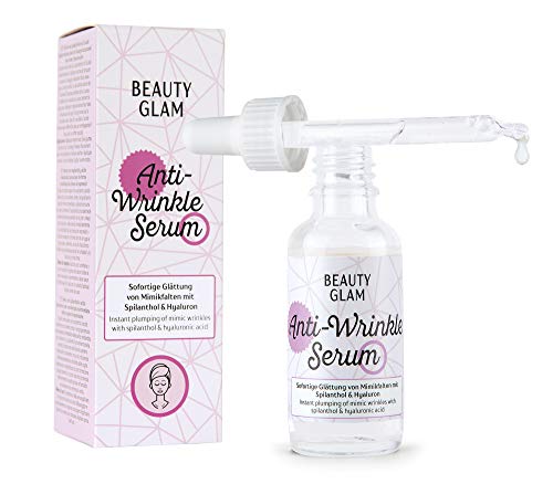 Beauty Glam - Anti-Wrinkle Serum- Gesichtsserum zur Falten- und Mimik Glättung mit Spilanthol - Vegan, silikonfrei, ohne Farbstoffe, ohne Parfum, Made in Germany - 30 ml Cover