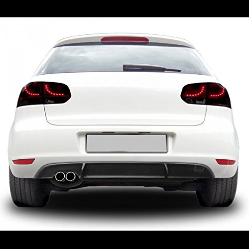 Diffusore Spoiler Paraurti Posteriore Nero Opaco Per VW Golf 6 2008-2012