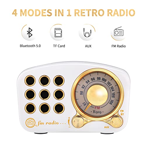 Retro Bluetooth Speaker FM Vintage Radio with Loud Volume, Strong Bass Enhancement, Bluetooth 5.0 Wireless Connection, TF Card & MP3 Player by Givoust - Image 2