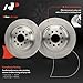 A-Premium 12.59 inch (320mm) Rear Solid Disc Brake Rotors + Ceramic Pads Kit Compatible with Select Jeep Models - Cherokee 2014-2021, 6-PC Set