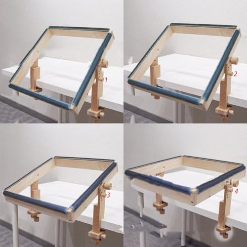Support de cerceau de broderie en bois réglable pour table et bureau - 3