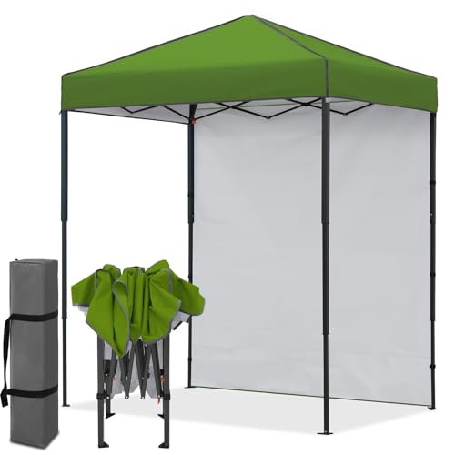 EAGLE PEAK 6x4 Instant Pop Up Canopy Tent with 1 Sidewall, Grass Green
